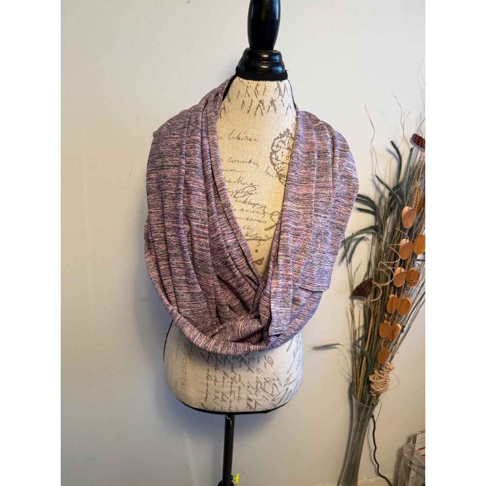 Lululemon Vinyasa Scarf Purple‎ Pink Space Dye Snap Button Infinity Wrap O/S